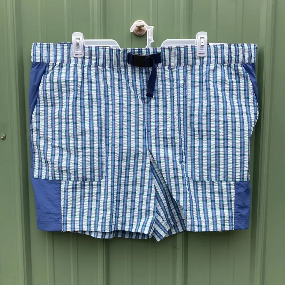 Men’s Blocked Seersucker Lightweight Comfy Shorts Size XXXL (48-50)